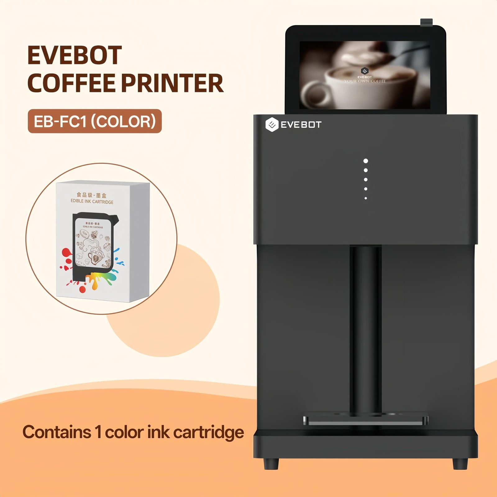 Evebot Multicolor Coffee Drink Printer EB-FC1 Color Food Printer 